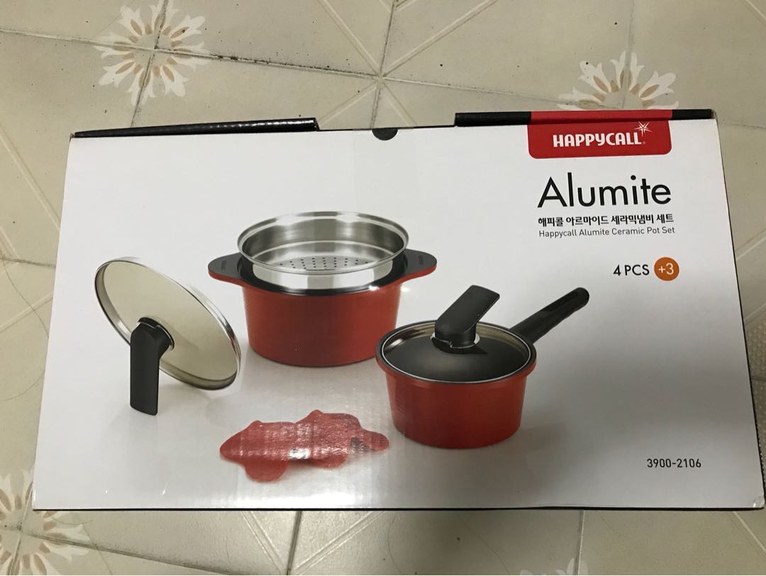 Happycall Alumite Ceramic Pot Set, TV & Home Appliances, Kitchen