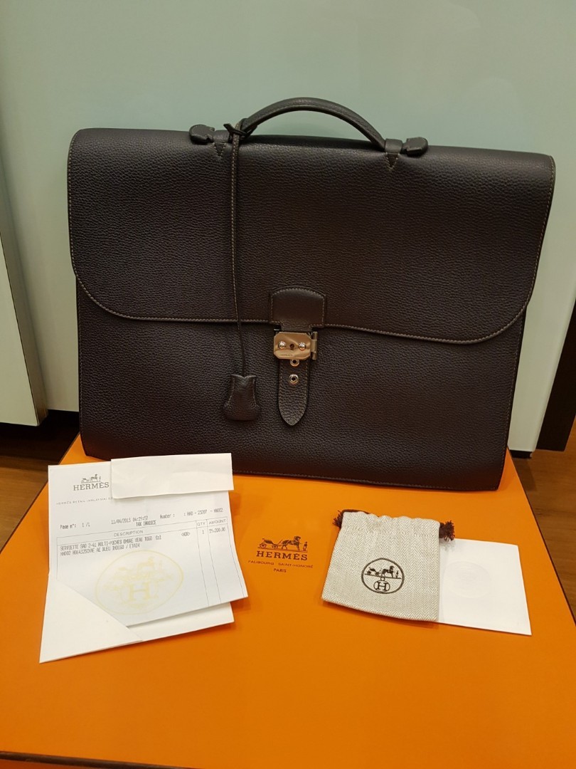 Hermes Sac a Depeches 41 Briefcase, Luxury, Bags & Wallets on Carousell