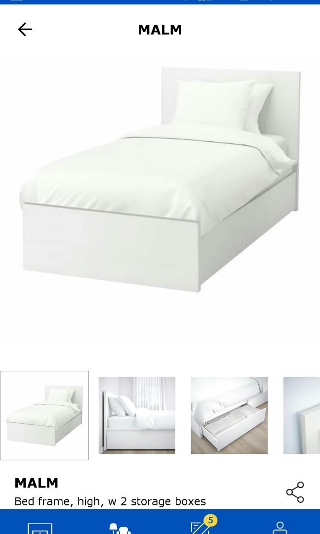 Ikea Malm Bed With Pullout Drawers Furniture Beds Mattresses On Carousell