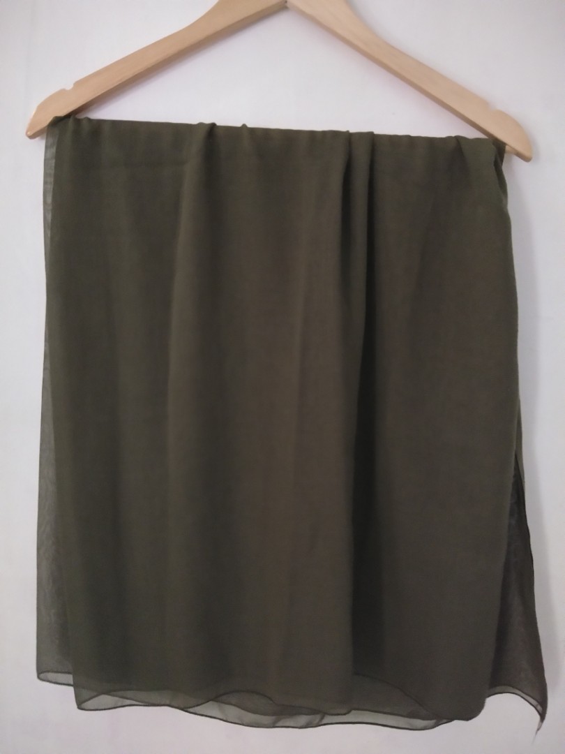 Jilbab Paris Warna Hijau Lumut Uk110x110 Womens Fashion Muslim