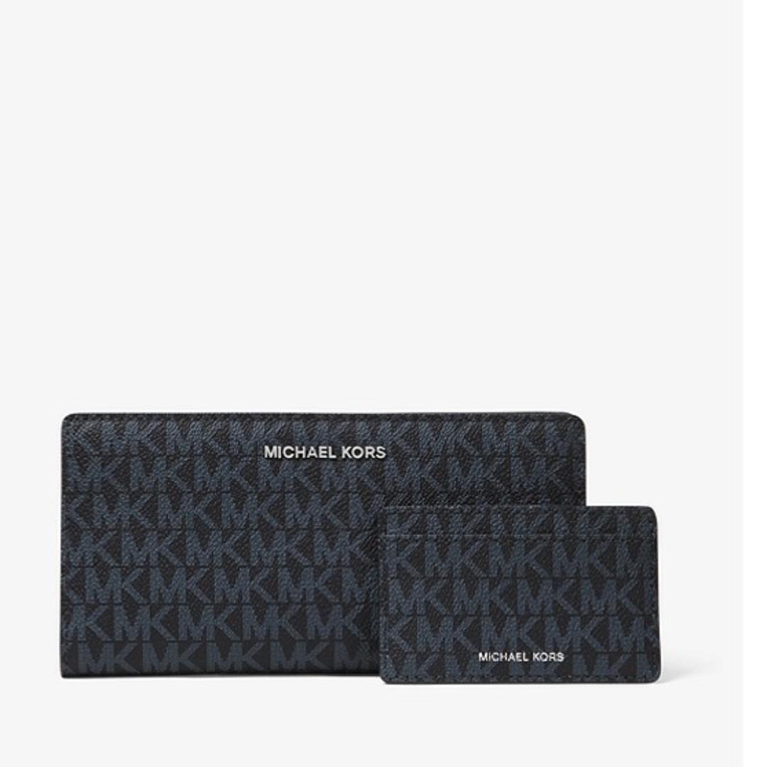 michael kors logo slim wallet