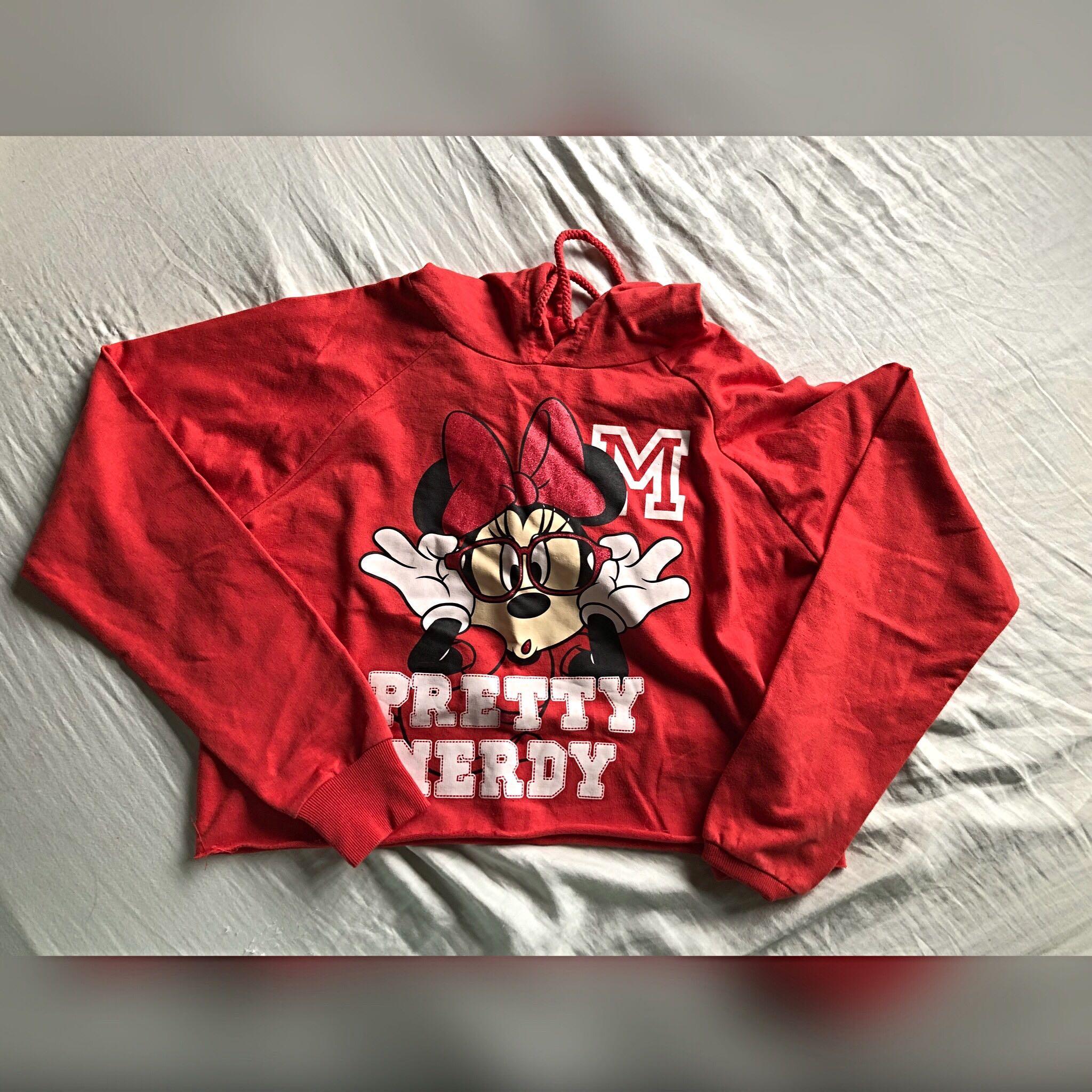 minnie mouse cropped hoodie