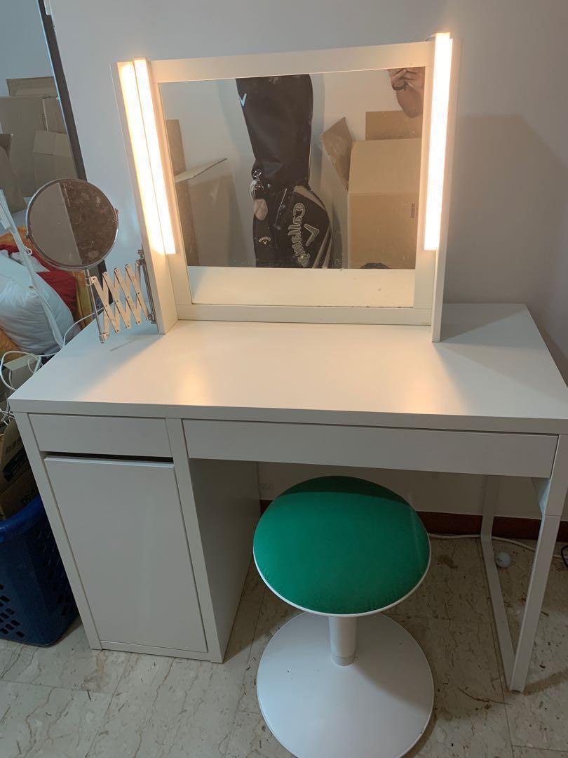 Moving Sale Ikea Micke Desk W Custom Mirror And Chair Furniture