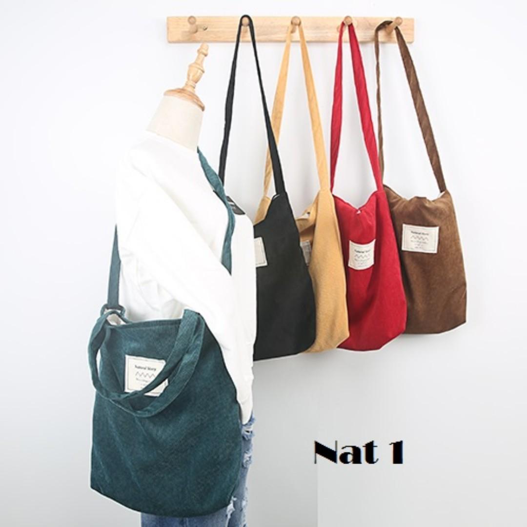 corduroy sling bag