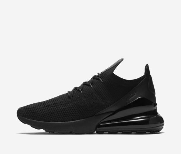 nike air max 270 flyknit triple black release date