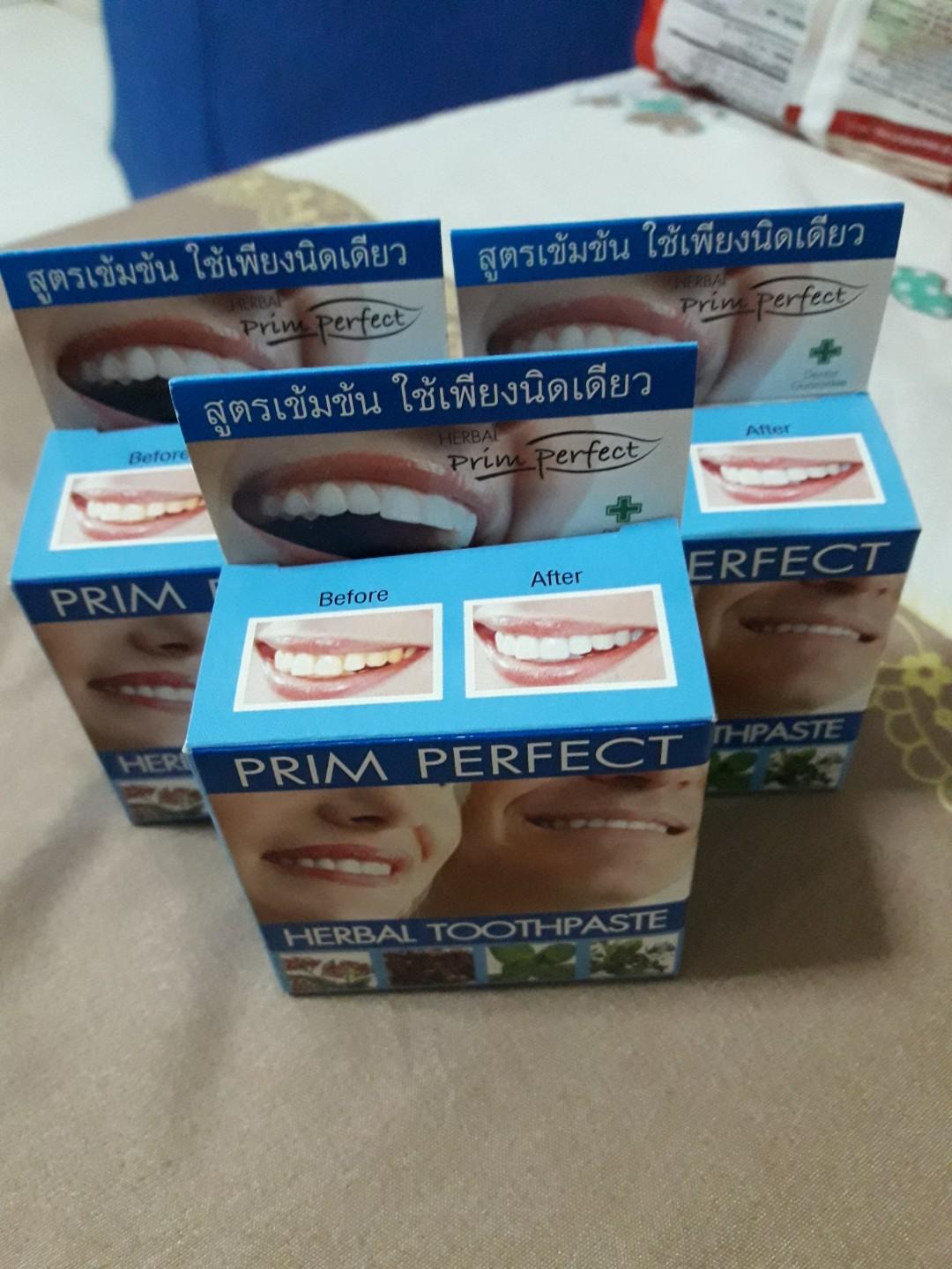 Prim Perfect Herbal Toothpaste 25g, Health & Nutrition, Health ...