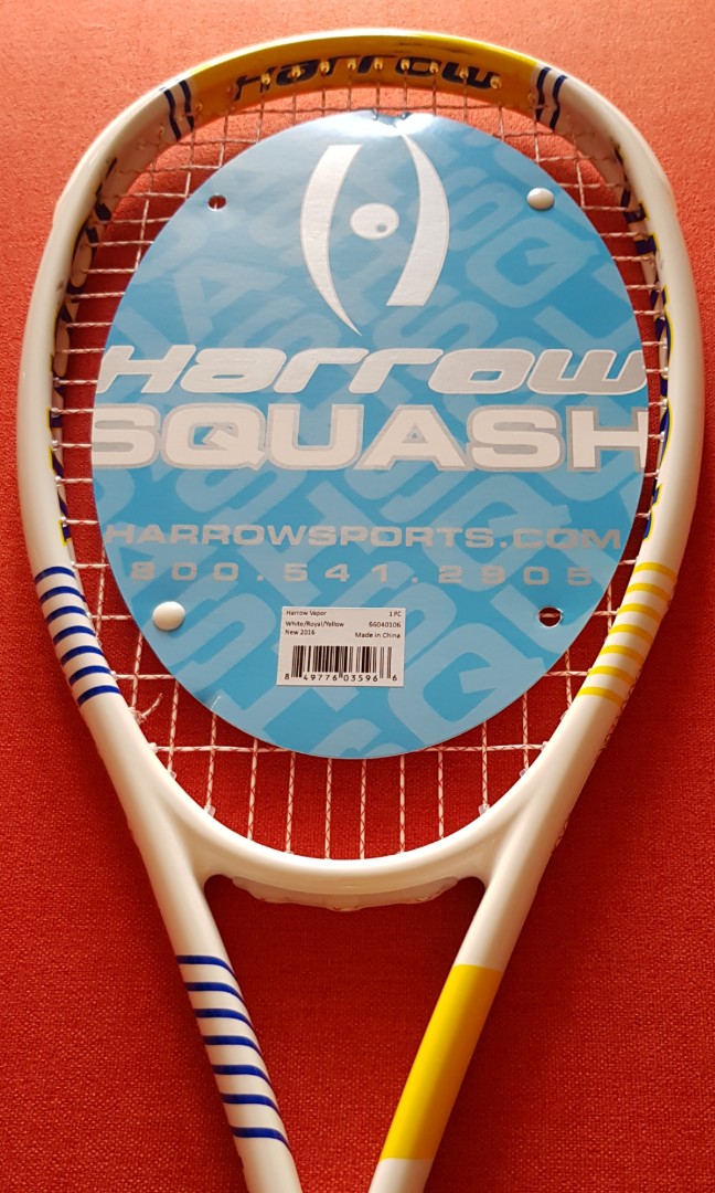 SALE!!!) Harrow Vapor Squash Racquet (In classy White / Royal