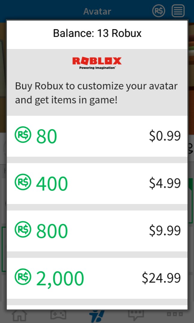 Roblox buy 80 robux