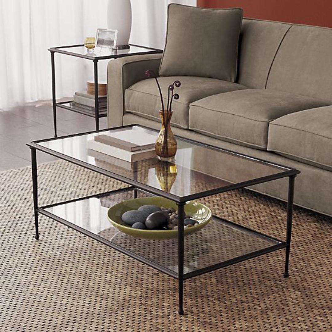 Set Of 2 Nested Glass Coffee Tables From Crate Barrel