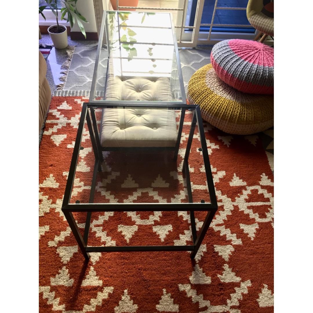 Set Of 2 Nested Glass Coffee Tables From Crate Barrel