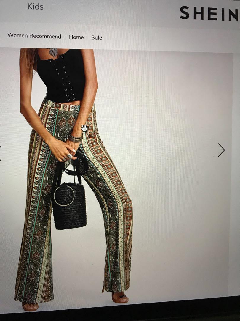 SHEIN boho pants, Fesyen Wanita 