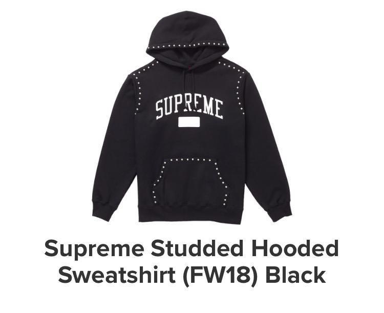 supreme studded hooded sweatshirt