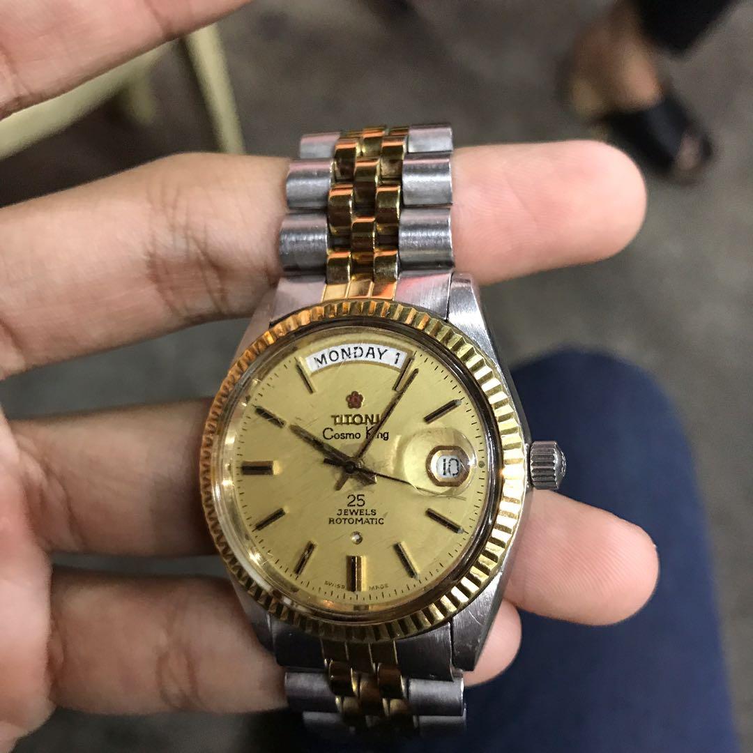 Harga jam titoni cosmo king 25 jewels rotomatic on sale