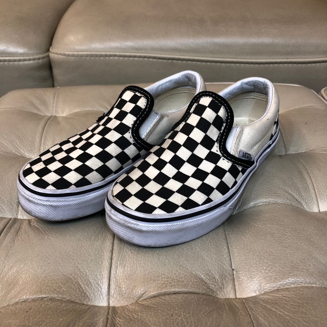 Used Vans Checkerboard Slip Ons US kids 