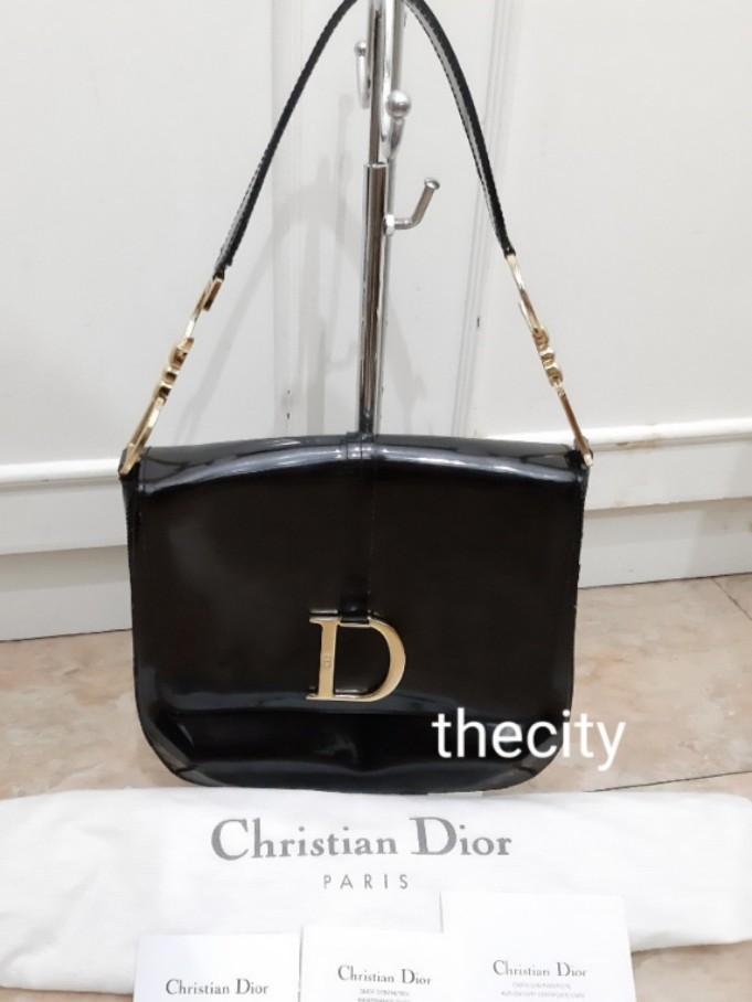 Vintage black dior saddle bag top