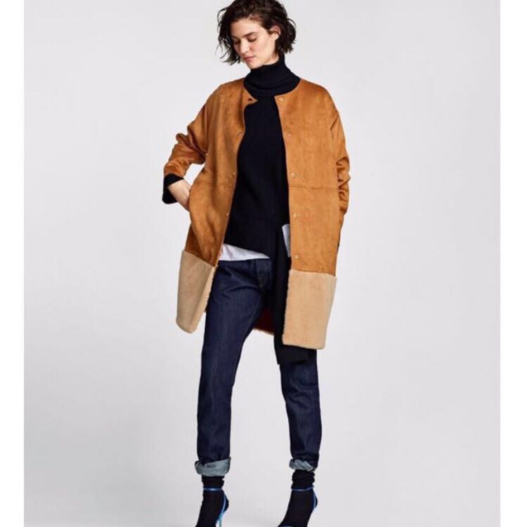 zara suede coat