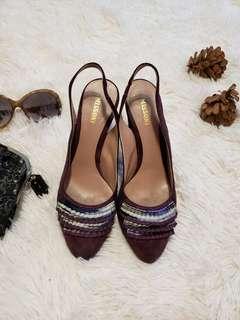 Missoni Suede Ruffle Slingback heels