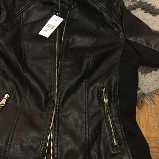 Leather jacket faux