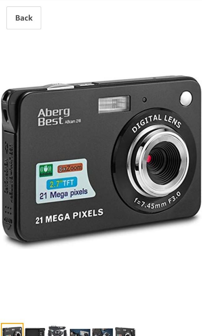 Abergbest 21 Mega Pixels 2 7 Lcd Rechargeable Hd Digital Camera Digital Video Camera Students Cameras Indoor Outdoor For Adult Seniors Kids Silver Electronics Others On Carousell