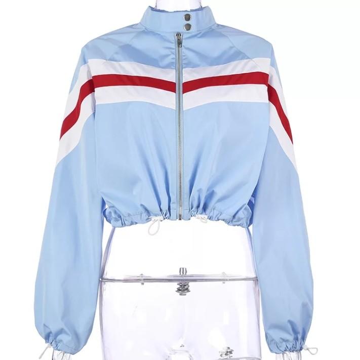 Red white and blue cropped windbreaker online