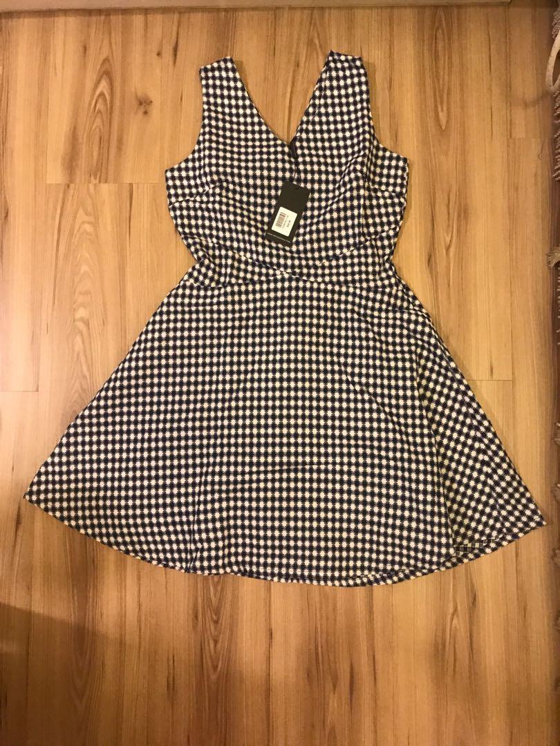 Checkered skater dress