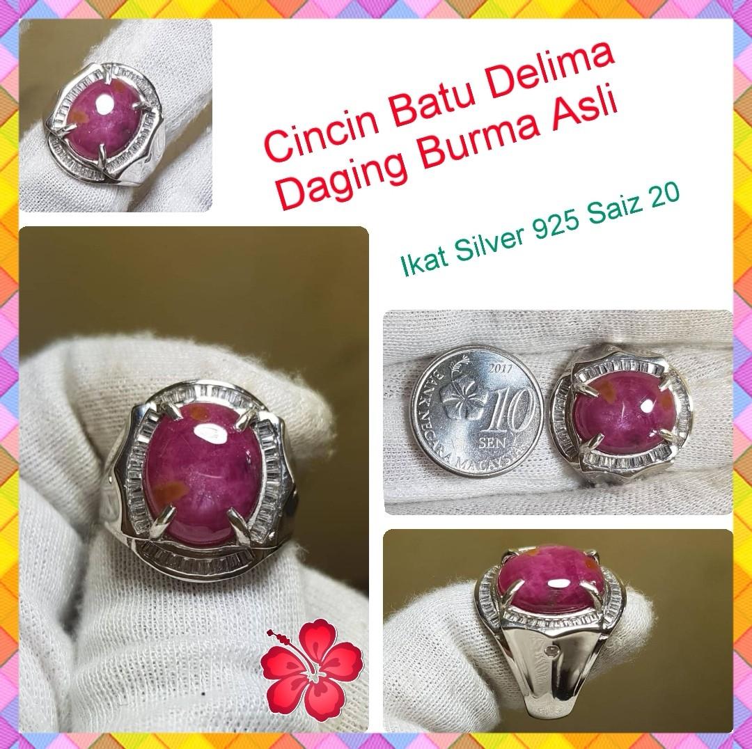 Cincin Batu Delima Daging Burma Asli Men S Fashion Accessories Others On Carousell