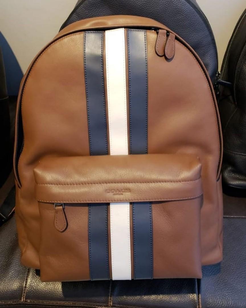 Coach F23214 charles backpack stripe size 45cm x 33cm Fesyen Pria Tas Dompet Ransel di Carousell