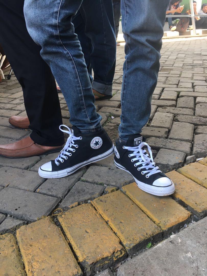 Converse Chuck Taylor All Star High Street Hi Men Sneakers Shoes Black Sepatu Cowo Fesyen Pria Sepatu Sneakers Di Carousell