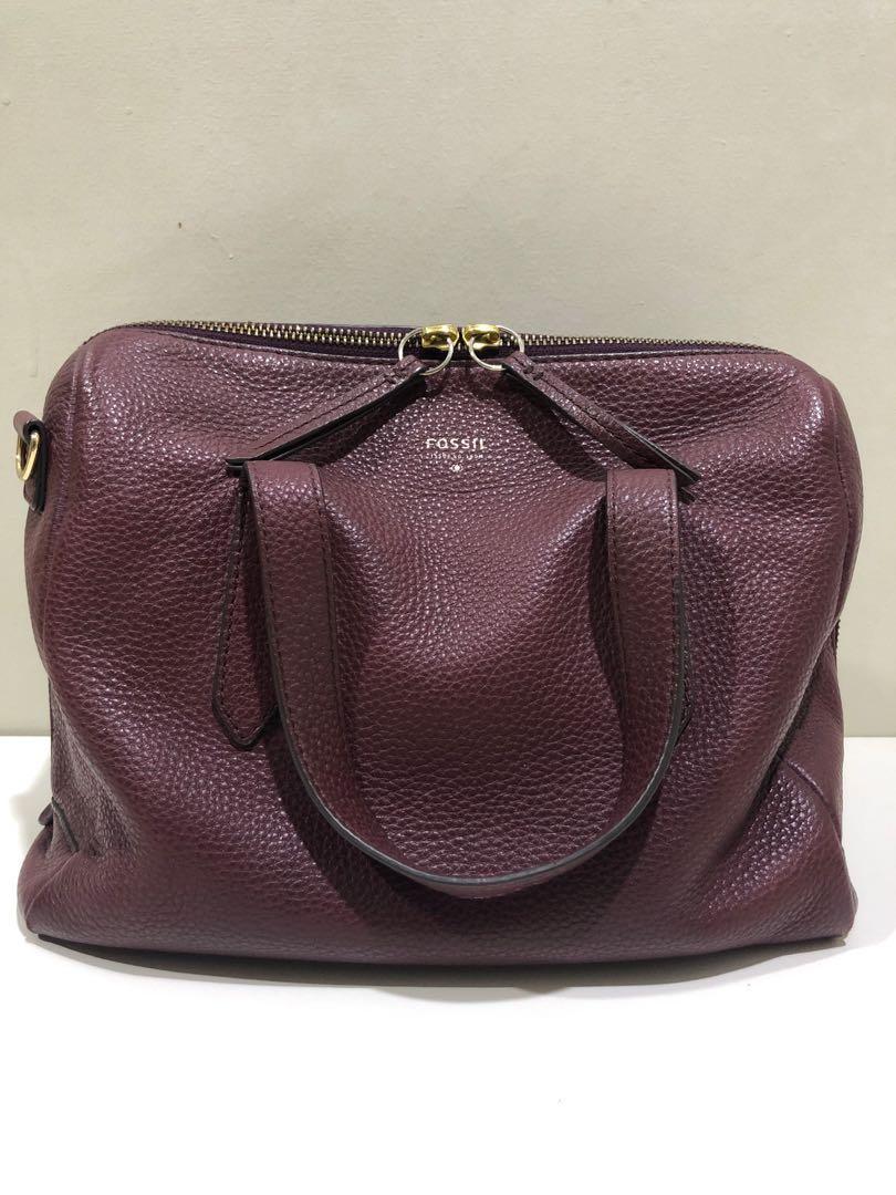 Fossil sydney satchel maroon online