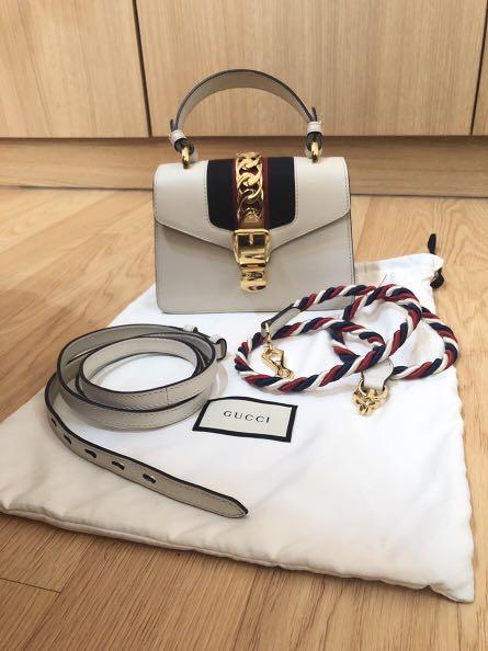 gucci sylvie white mini