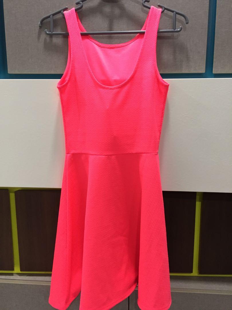 H M hot pink dress