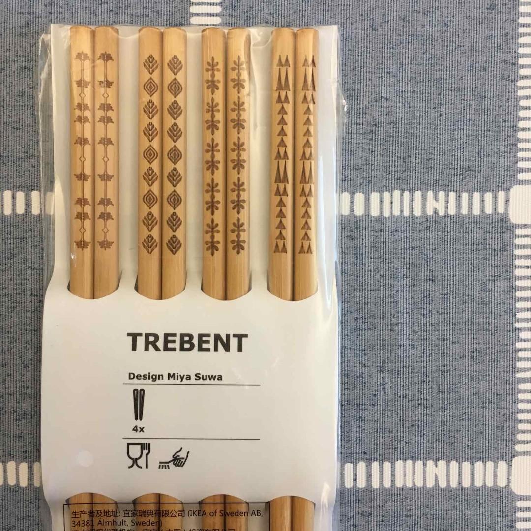 TREBENT Chopsticks, 4 pairs, bamboo - IKEA