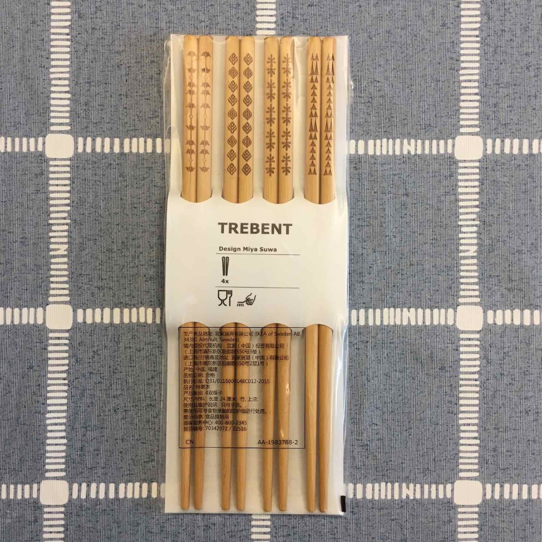 TREBENT Chopsticks, 4 pairs, bamboo - IKEA