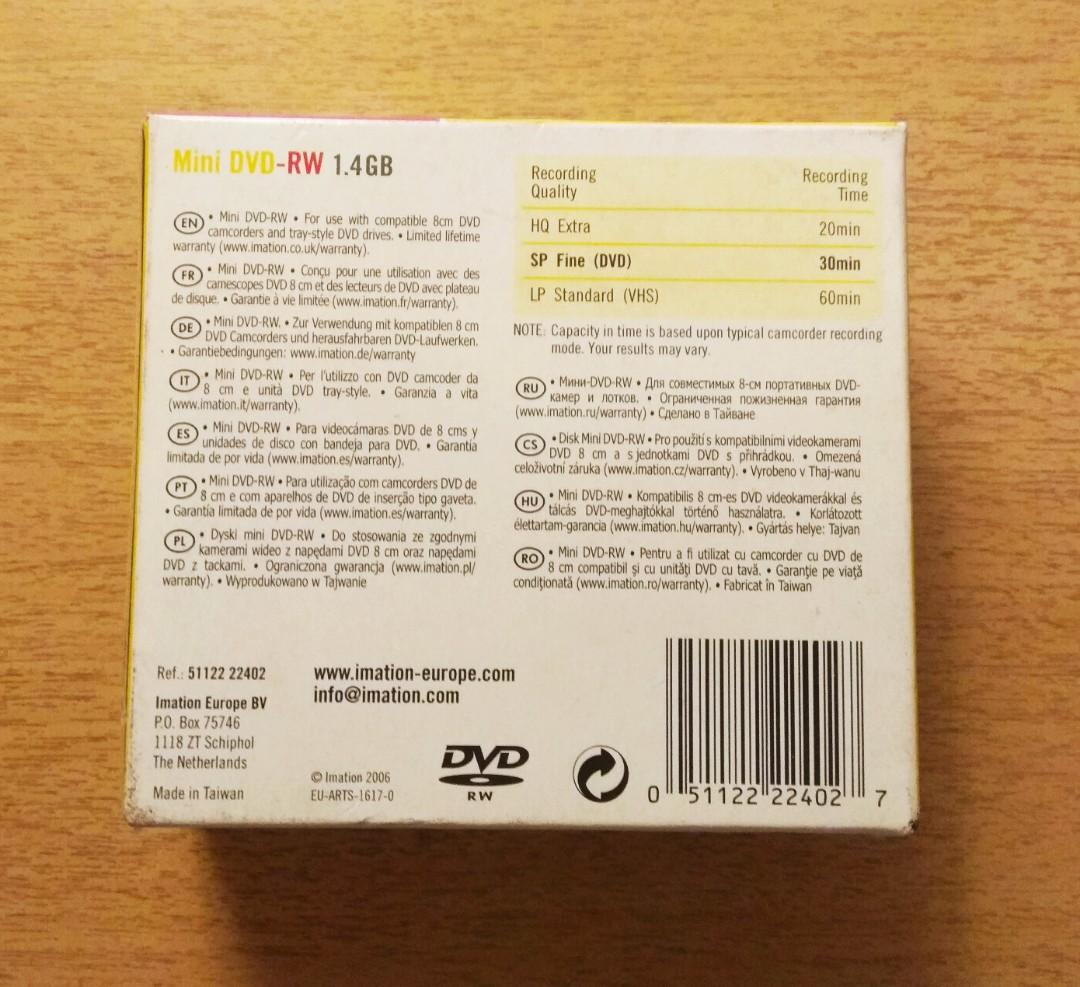 5Pcs 8Cm Mini DVD-R Disc 1.4GB 30MIN For Panasonic DVD Camcordesr Video  Recording
