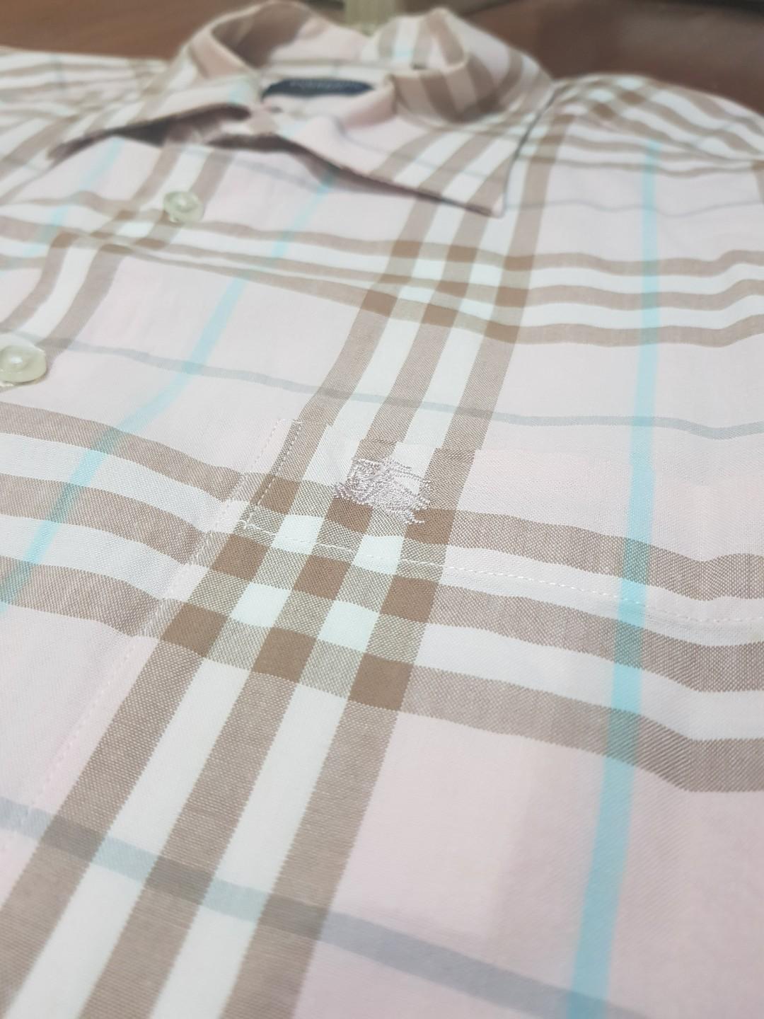 Kemeja Burberry Men Check Shirt Fesyen Pria Pakaian Atasan Di Carousell
