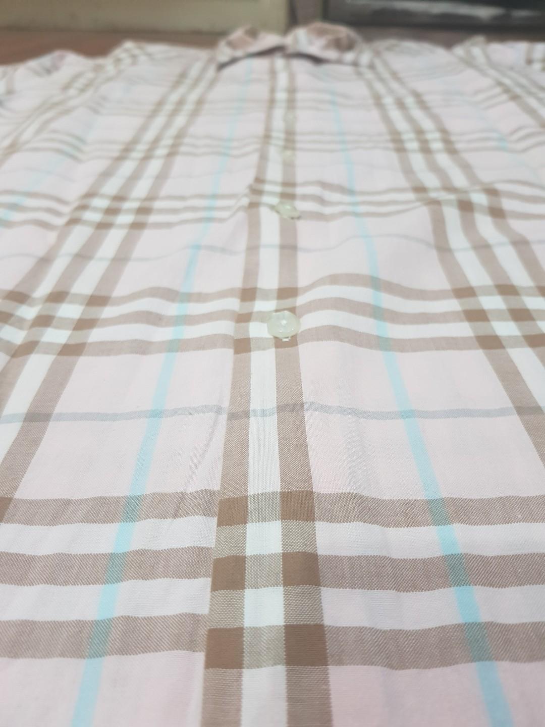 Kemeja Burberry Men Check Shirt Fesyen Pria Pakaian Atasan Di Carousell