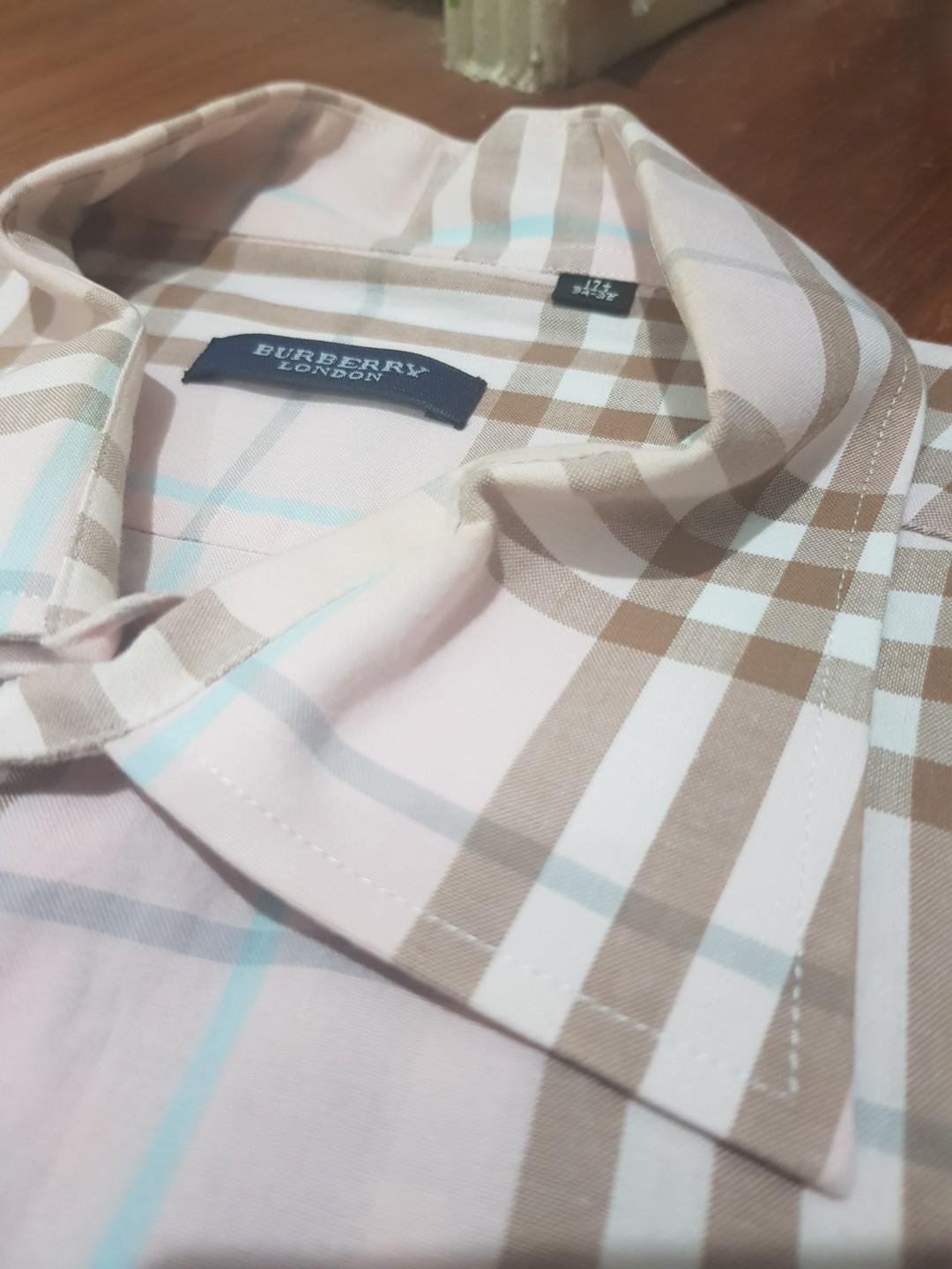 Kemeja Burberry Men Check Shirt Fesyen Pria Pakaian Atasan Di Carousell
