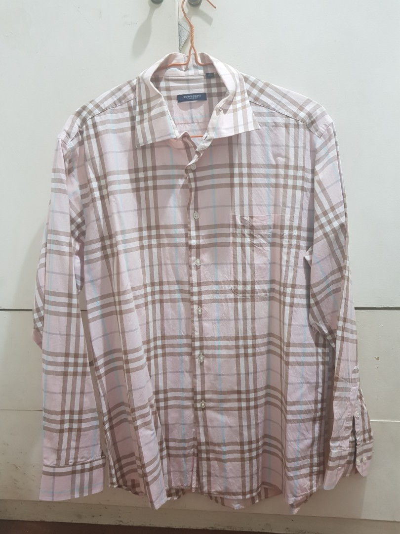 Kemeja Burberry Men Check Shirt Fesyen Pria Pakaian Atasan Di Carousell