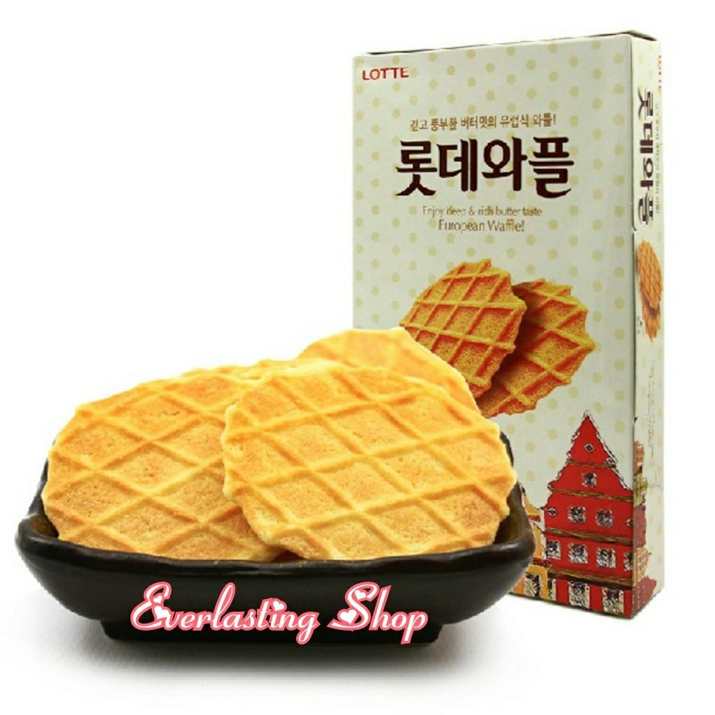 Lotte Waffle Sugar Korea Imported Snacks Cream Cracker Crackers Egg