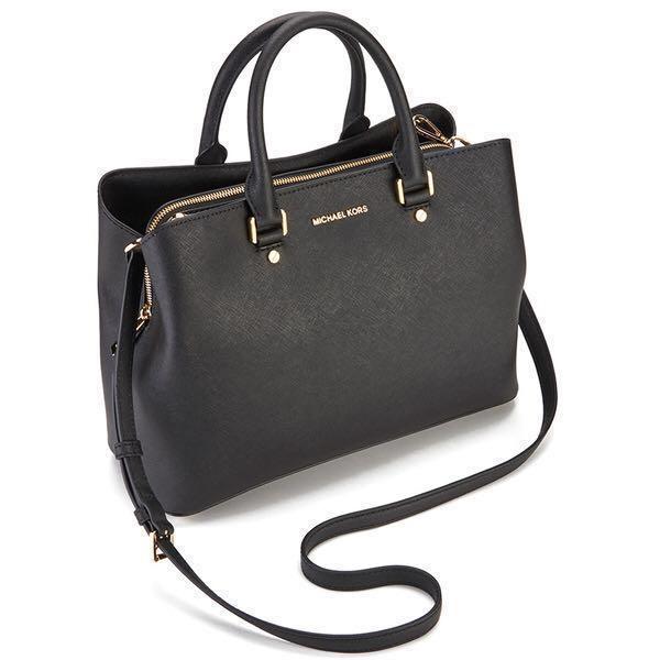 Michael Kors top handle savannah black Reebonz Women s Fashion Bags Wallets Cross body Bags on Carousell