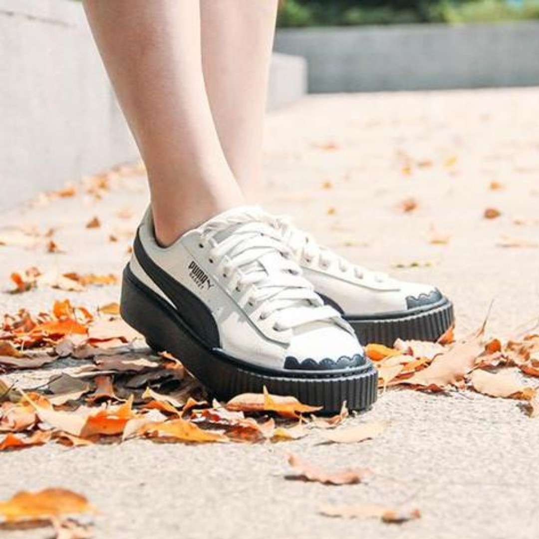 puma basket platform scallop