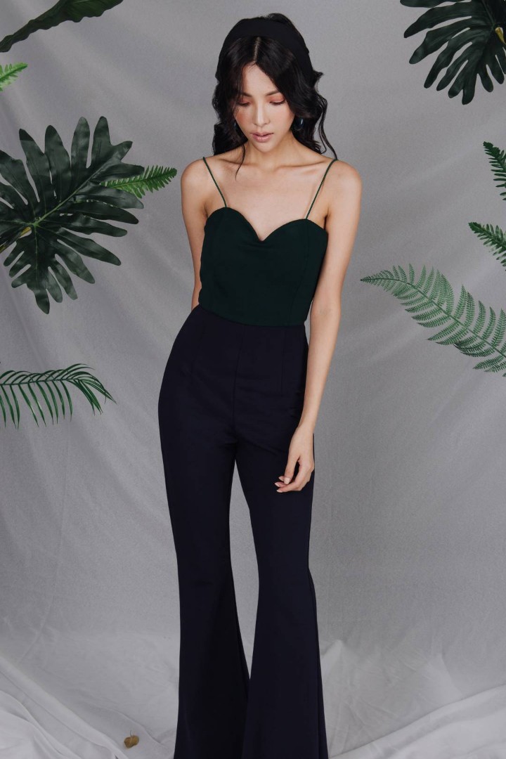 black structured jumpsuit