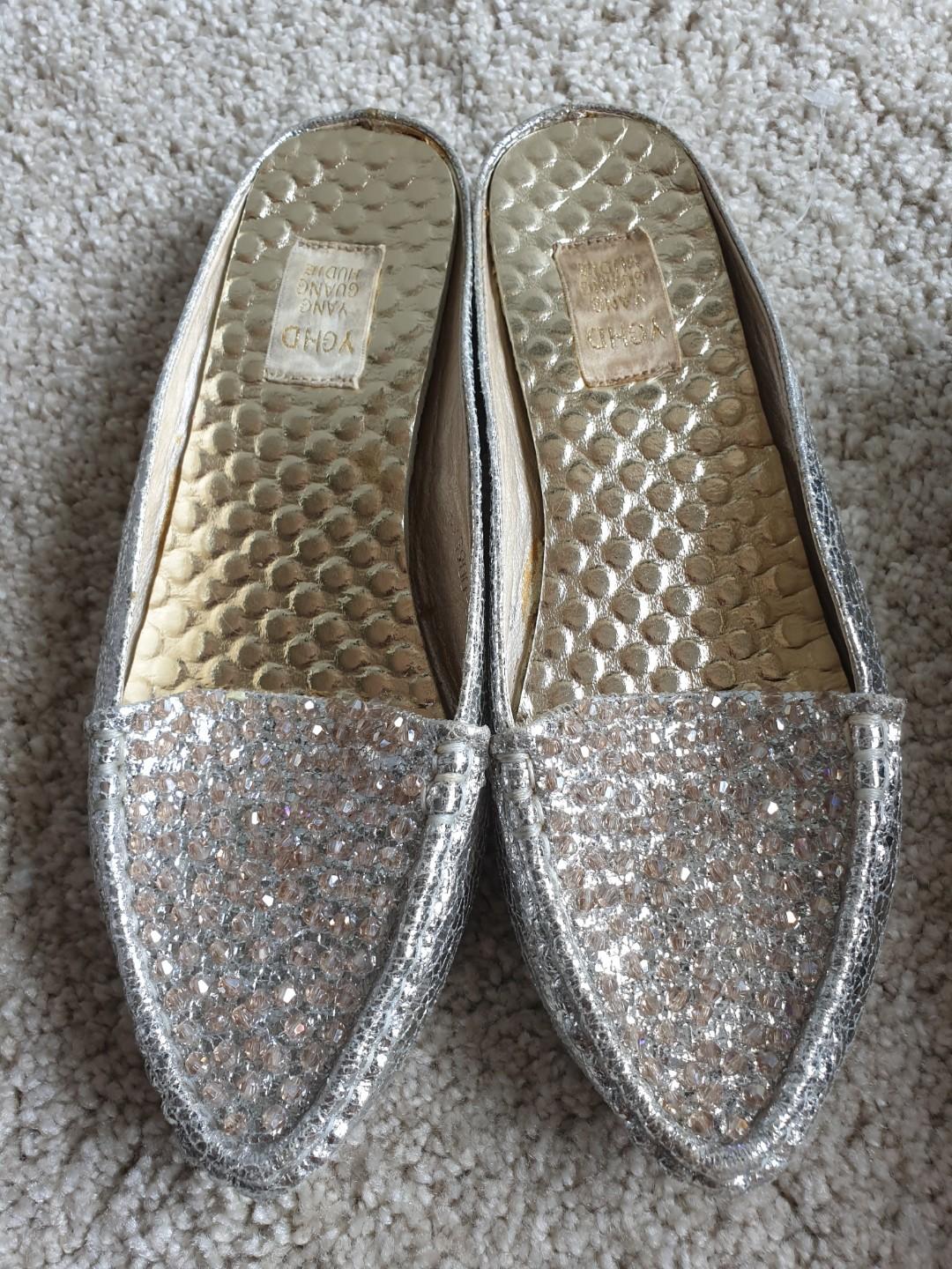 Silver Gold Slip in Women Shoes Sandal 