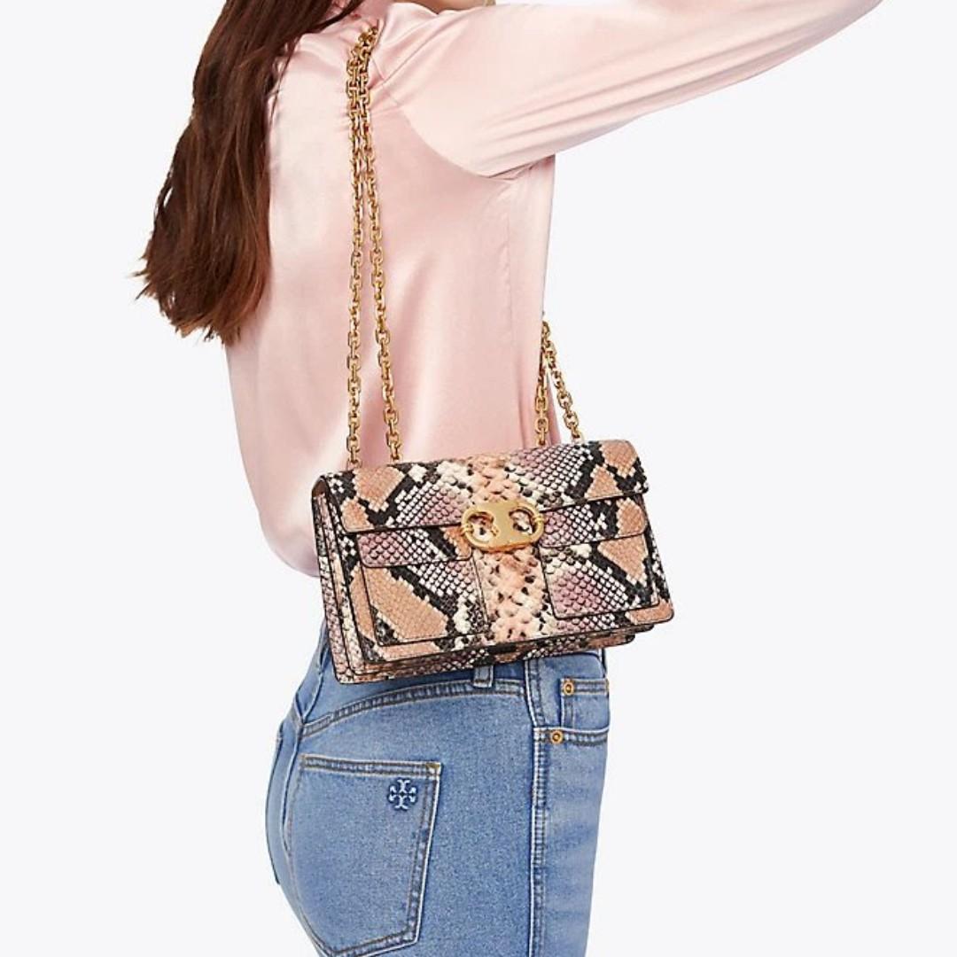 gemini link embossed small shoulder bag