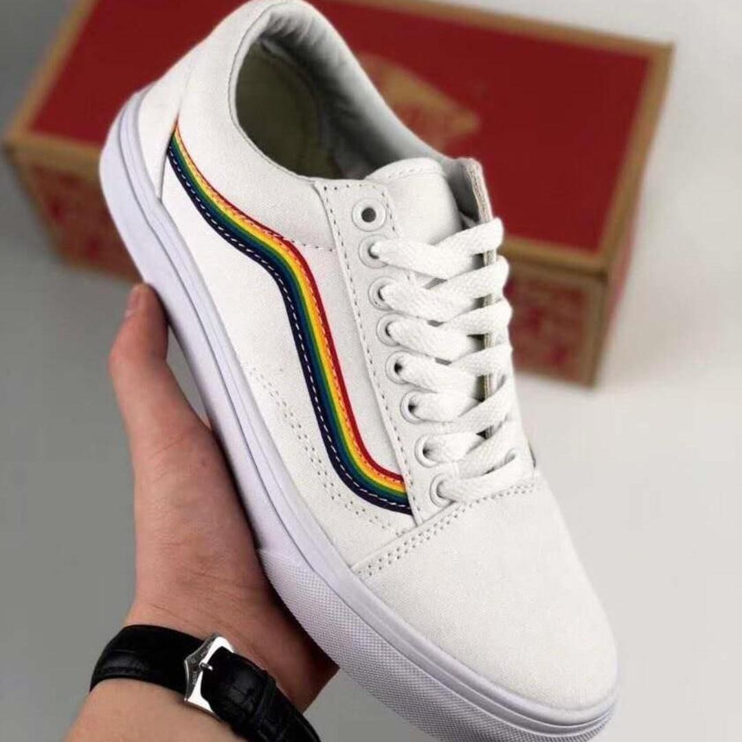 vans rainbow skate shoe
