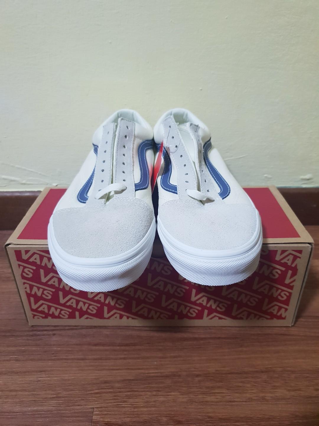 Vans Old Skool Vintage White Vintage Indigo Men s Fashion Footwear Sneakers on Carousell