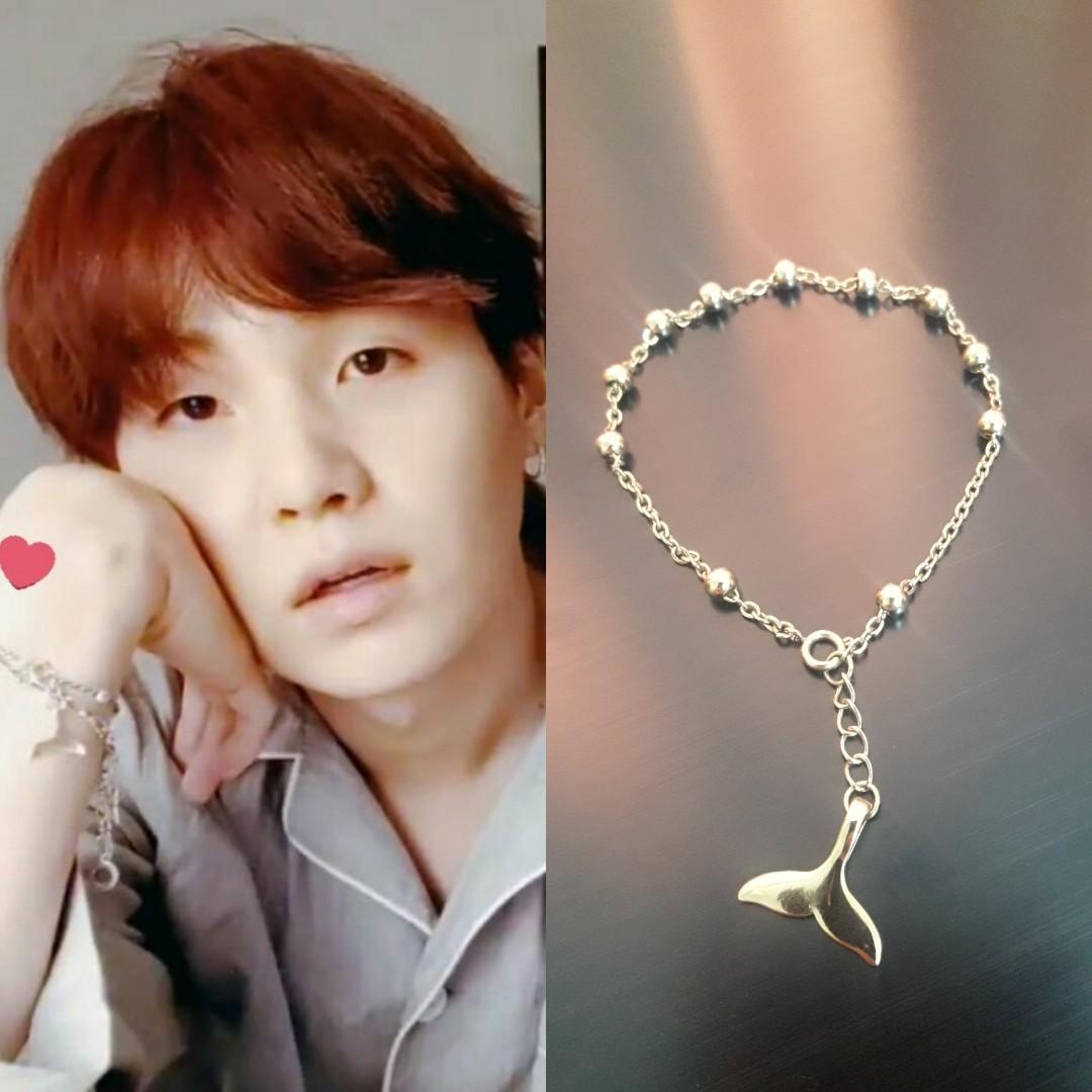 University Trendz BTS Kpop Suga Signature Printing Silicon Bracelet Combo  with Leather Multi Rope Bracelet (Pack of 2) : Amazon.in: Jewellery