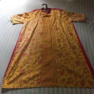 Reprice Dress Batik Kuning - Merah