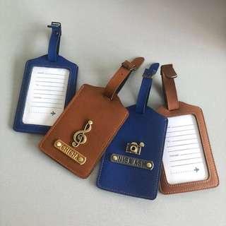 CHRISTMAS GIFT Luggage Tags Bag Safe Accessories School Customised Personalised Card Case Leather Travel