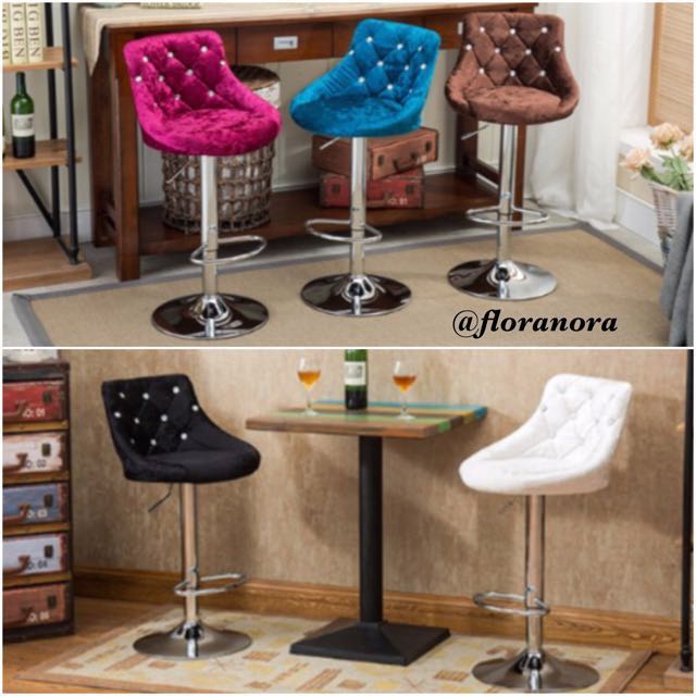 8 Colours High Chair Bar Stool Velvet Rhinestone Furniture Tables 8 Colours High Chair Bar Stool Velvet Rhinestone Furniture Tables Chairs On Carou